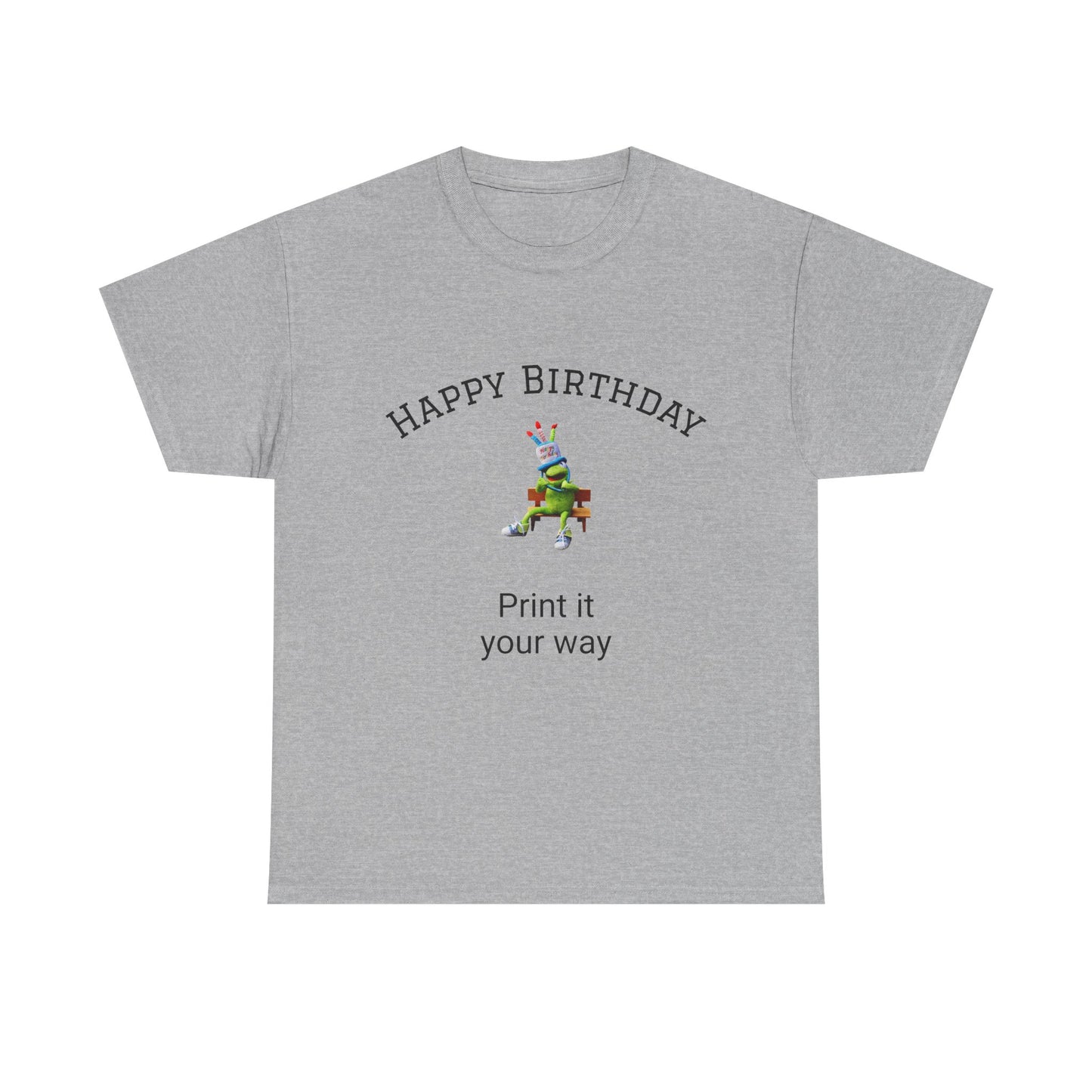 Happy Birthday Customizable Unisex Heavy Cotton Tee - Perfect for Gifts, Parties, Casual Wear, Birthdays, Print on Demand, Art Lovers