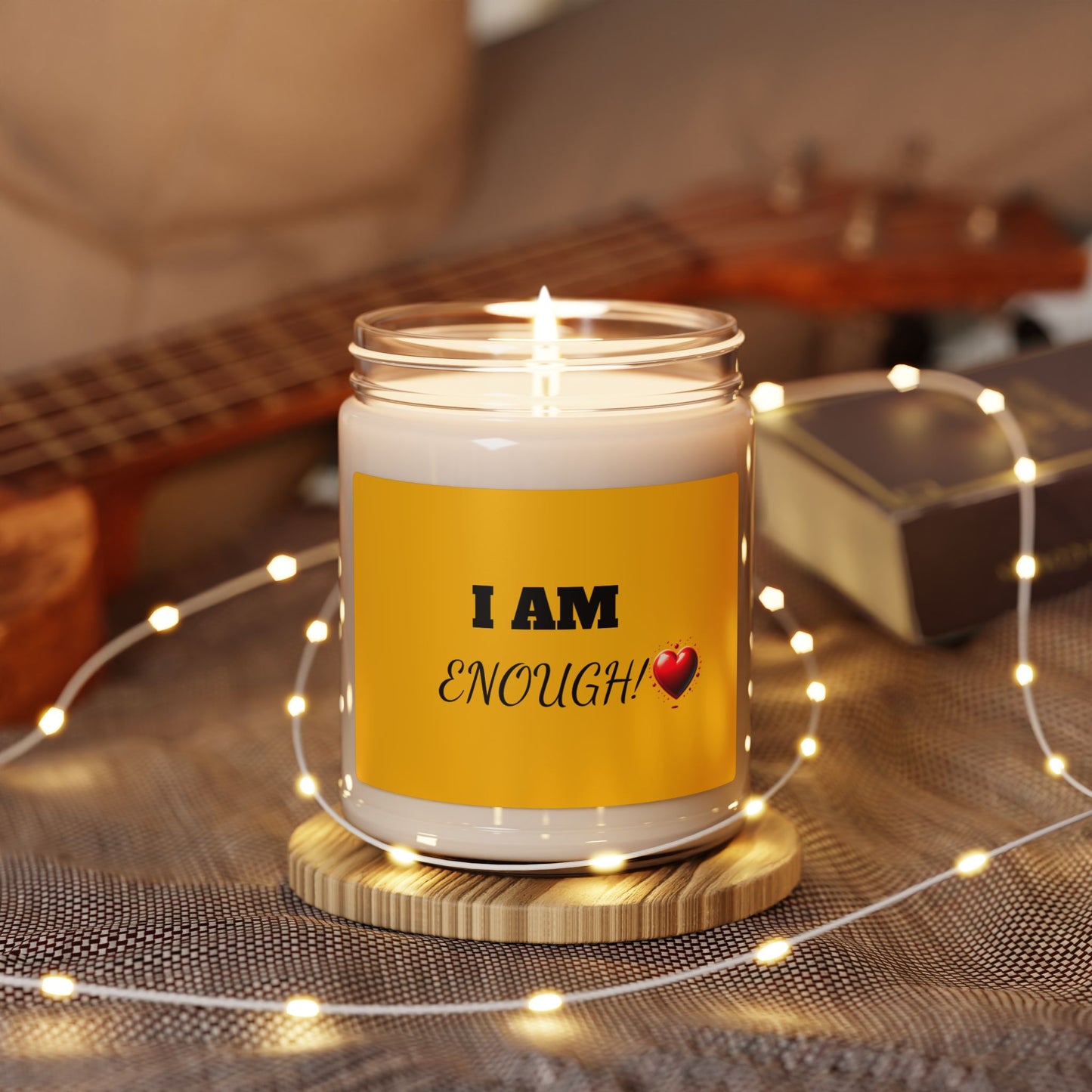 Inspirational Scented Soy Candle - "I AM ENOUGH!" - Self-Care Gift, Aromatherapy Candle, Motivation, Home Decor, Mindfulness