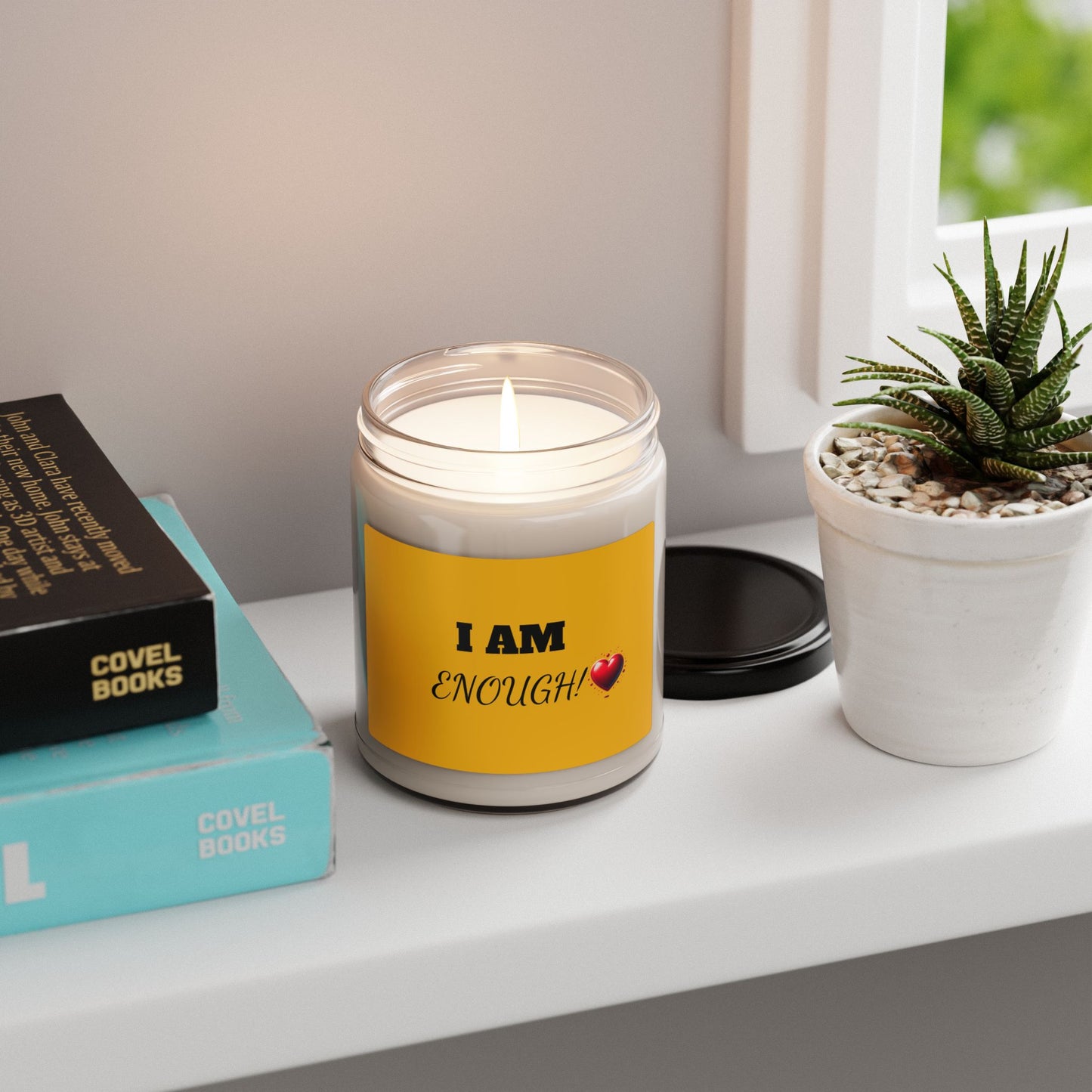 Inspirational Scented Soy Candle - "I AM ENOUGH!" - Self-Care Gift, Aromatherapy Candle, Motivation, Home Decor, Mindfulness