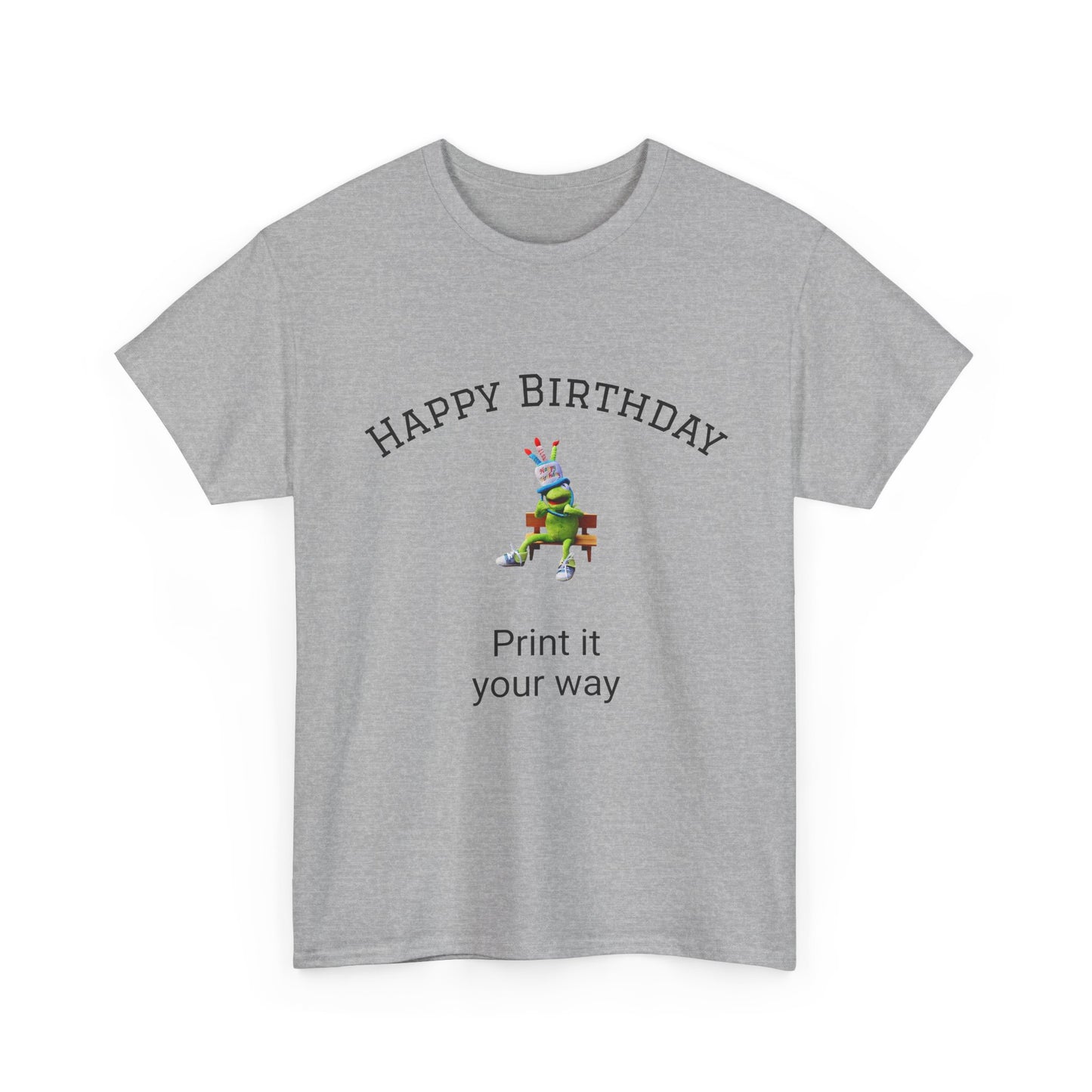 Happy Birthday Customizable Unisex Heavy Cotton Tee - Perfect for Gifts, Parties, Casual Wear, Birthdays, Print on Demand, Art Lovers