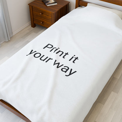 Customizable Velveteen Plush Blanket - Cozy Gift for Home Decor, Soft Throw for All Occasions, Perfect for Snuggling, Print it Your Way