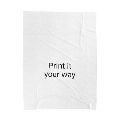 Customizable Velveteen Plush Blanket - Cozy Gift for Home Decor, Soft Throw for All Occasions, Perfect for Snuggling, Print it Your Way