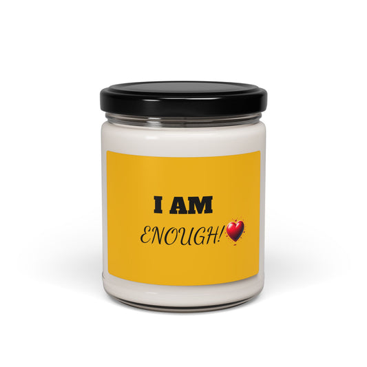 Inspirational Scented Soy Candle - "I AM ENOUGH!" - Self-Care Gift, Aromatherapy Candle, Motivation, Home Decor, Mindfulness