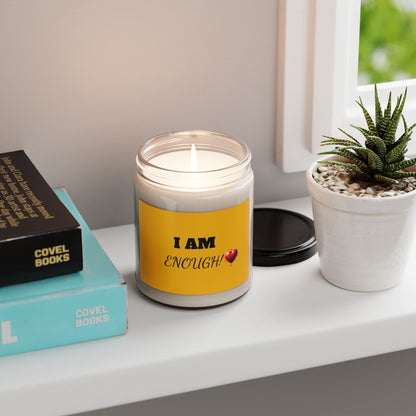 Inspirational Scented Soy Candle - "I AM ENOUGH!" - Self-Care Gift, Aromatherapy Candle, Motivation, Home Decor, Mindfulness