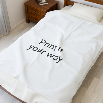 Customizable Velveteen Plush Blanket - Cozy Gift for Home Decor, Soft Throw for All Occasions, Perfect for Snuggling, Print it Your Way