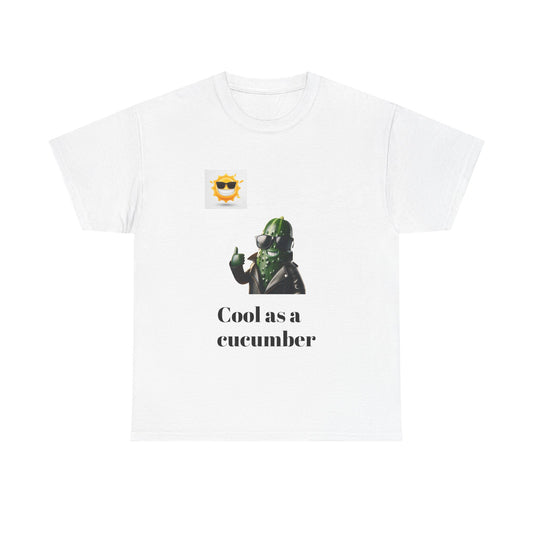 Cool as a Cucumber Unisex Cotton Tee - Fun Casual Wear, Gift Idea, Graphic Shirt, Summer Vibes, Men's & Women's Apparel