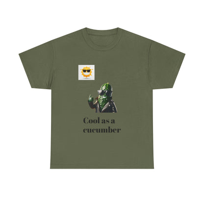 Cool as a Cucumber Unisex Cotton Tee - Fun Casual Wear, Gift Idea, Graphic Shirt, Summer Vibes, Men's & Women's Apparel